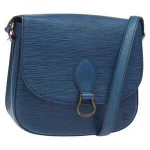 LOUIS VUITTON Epi Saint Cloud GM Shoulder Bag Toledo Blue M52195 LV Auth BA3294